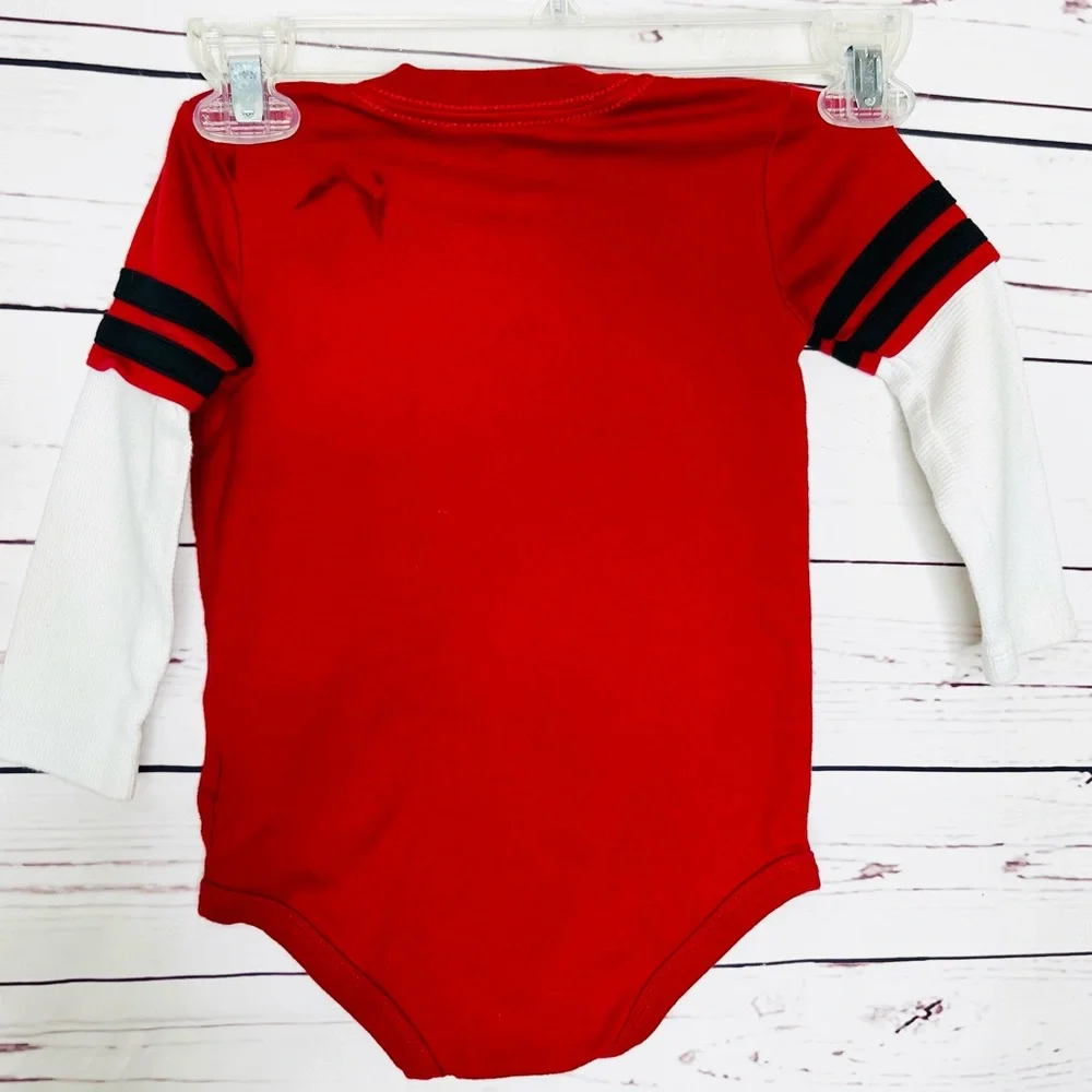 Converse Long Sleeve Baby Onesie 24 Months Red Black
